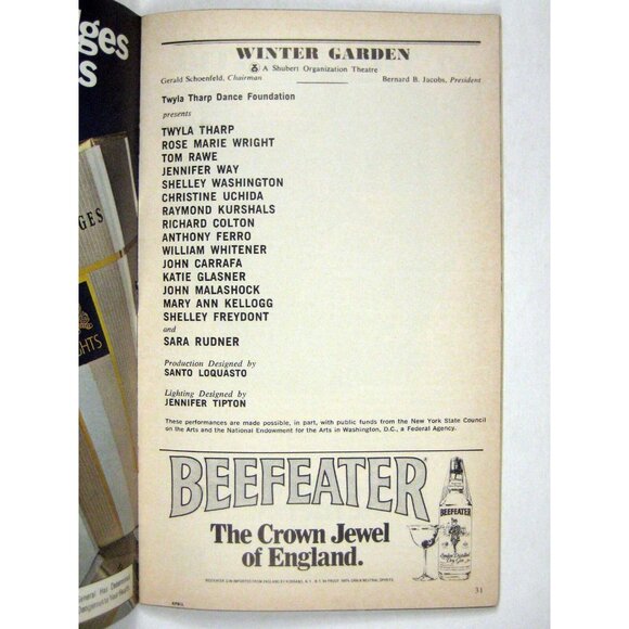 Twyla Tharp and Dancers Playbill 1980 Garden Theatre Rose Wright Tom Rawe - Picture 5 of 8